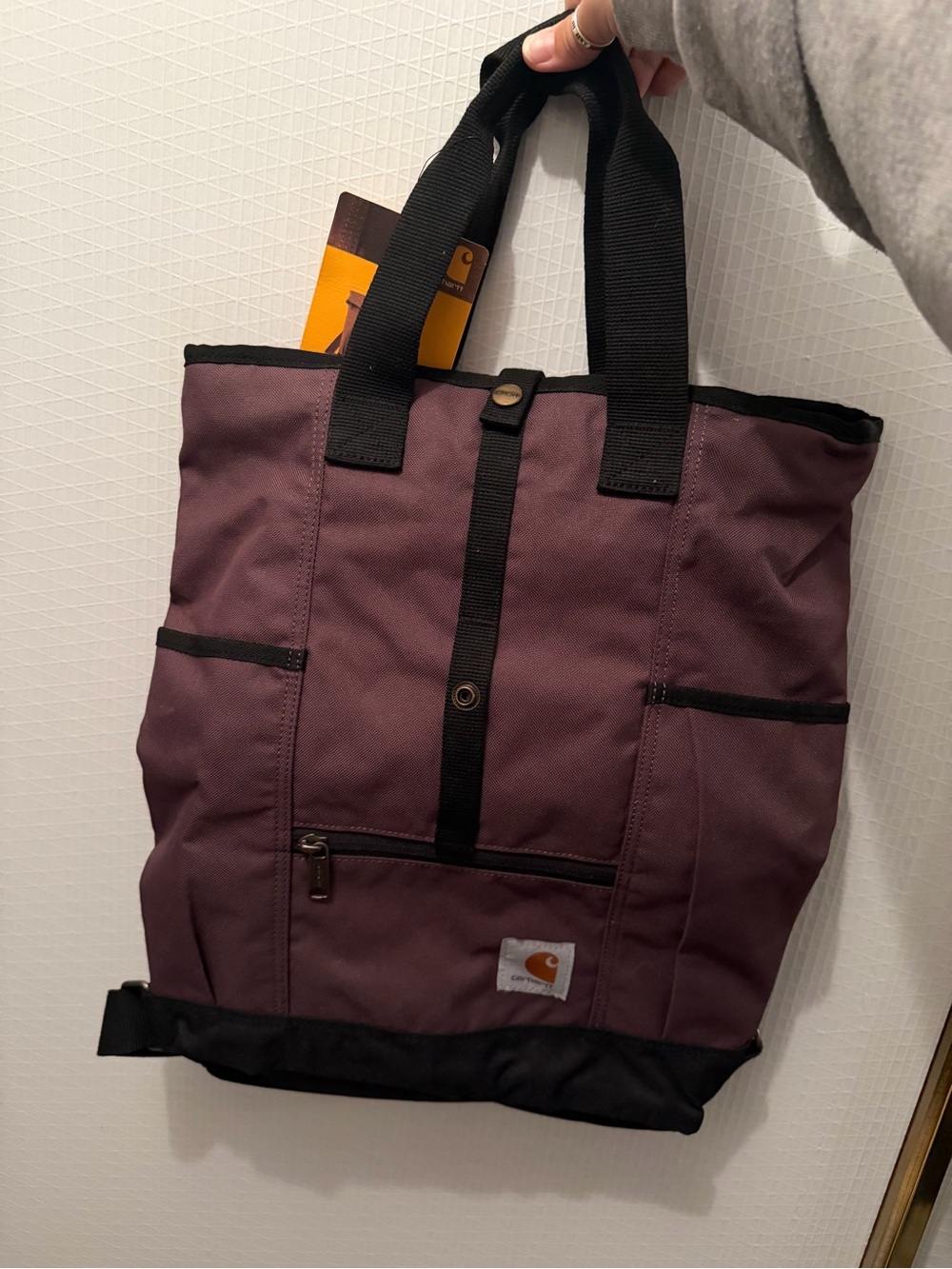Carhartt Maroon Tote Backpack with Black Trim